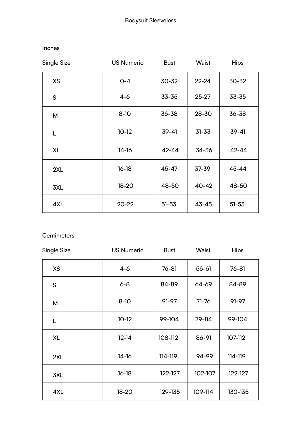 Size guide